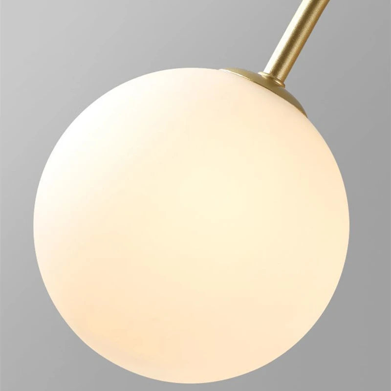 Modern Scandi Opal LED Glass Sphere Pendant - Gold & Black Lilly & Lula