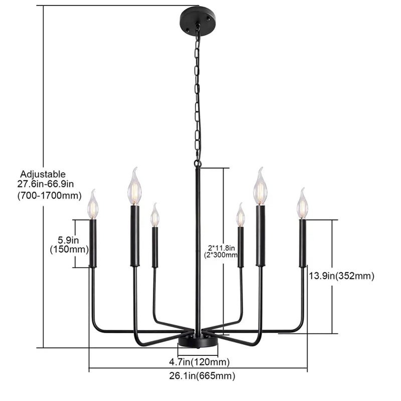 Modern Scandinavian Farmhouse Pendant Chandelier 8-Light - Gold & Black Lilly & Lula