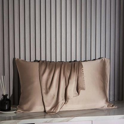 Natural 100% Mulberry Silk Pillowcase - White, Khaki, Silver, Grey & Blue Lilly & Lula