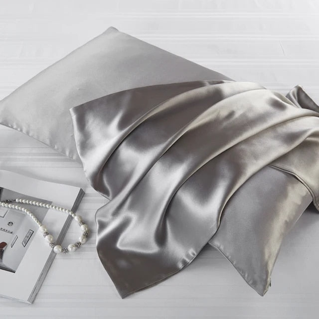 Natural 100% Mulberry Silk Pillowcase - White, Khaki, Silver, Grey & Blue Lilly & Lula