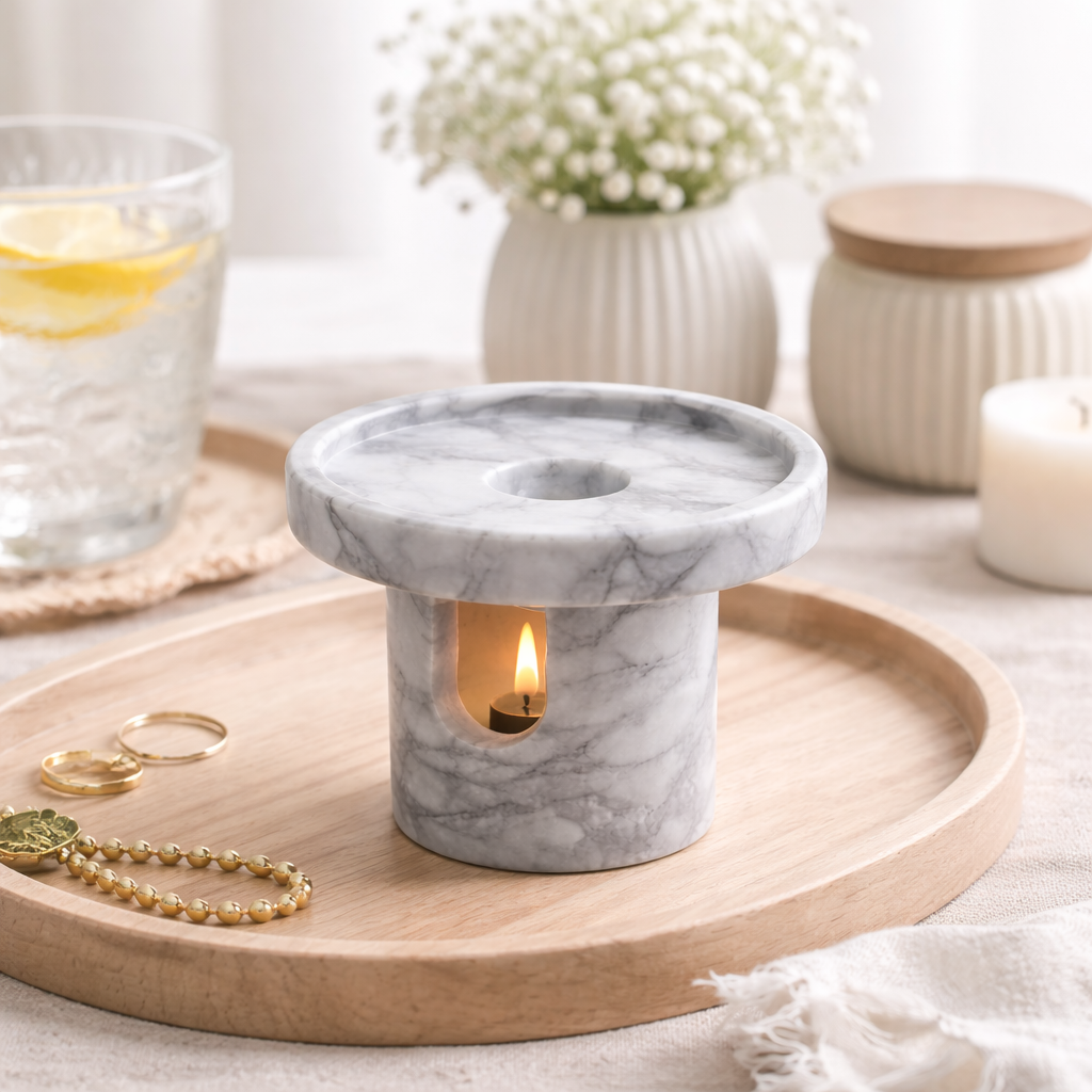 Natural Marble & Jade Wax Melt Burner - 5 Colours