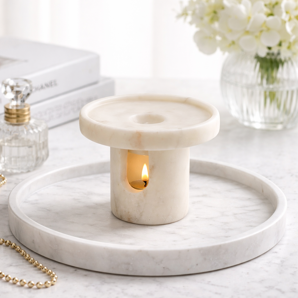 Natural Marble & Jade Wax Melt Burner - 5 Colours