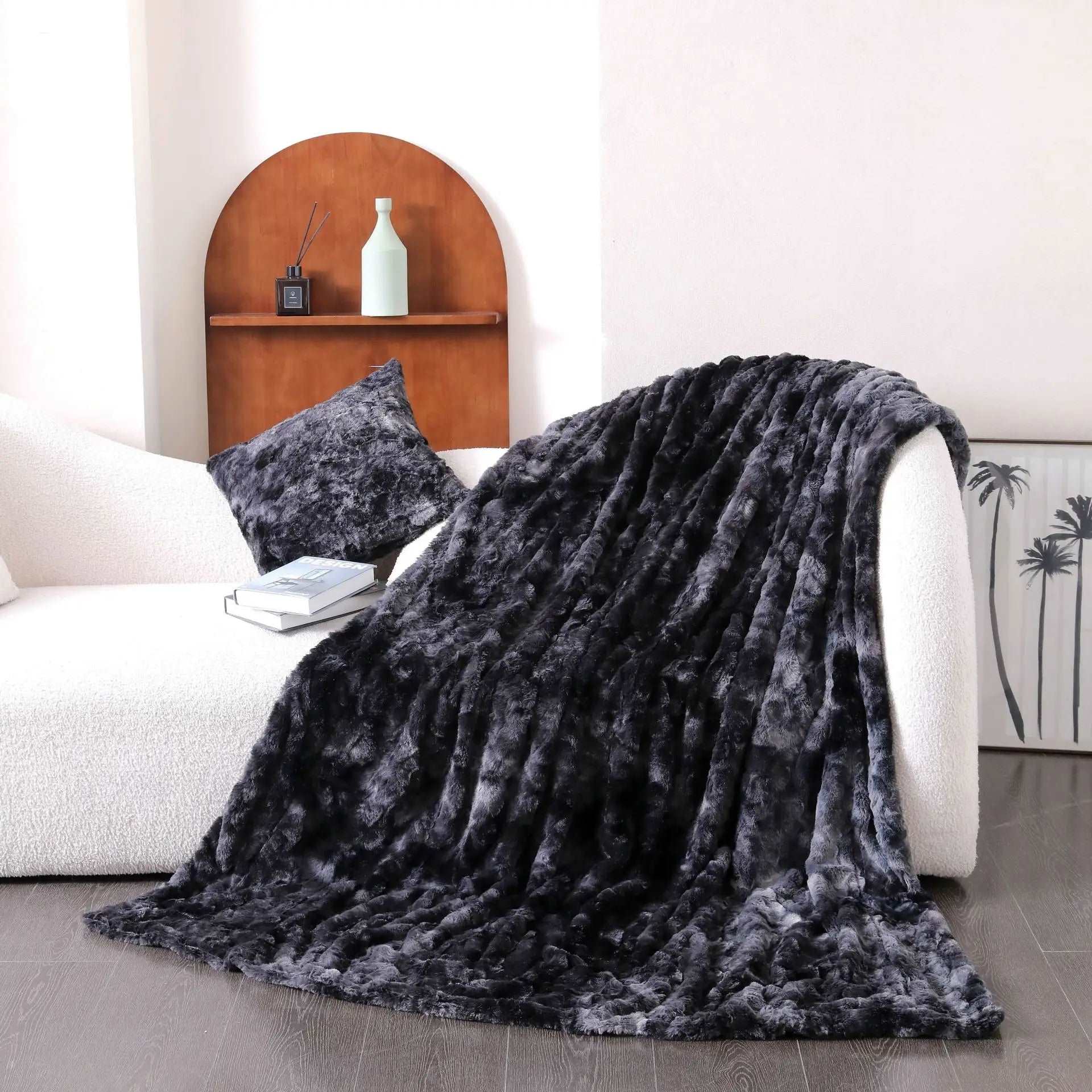 No Shed Luxury Double Layer Fluffy Throw Bedspread - 6 Colours Lilly & Lula