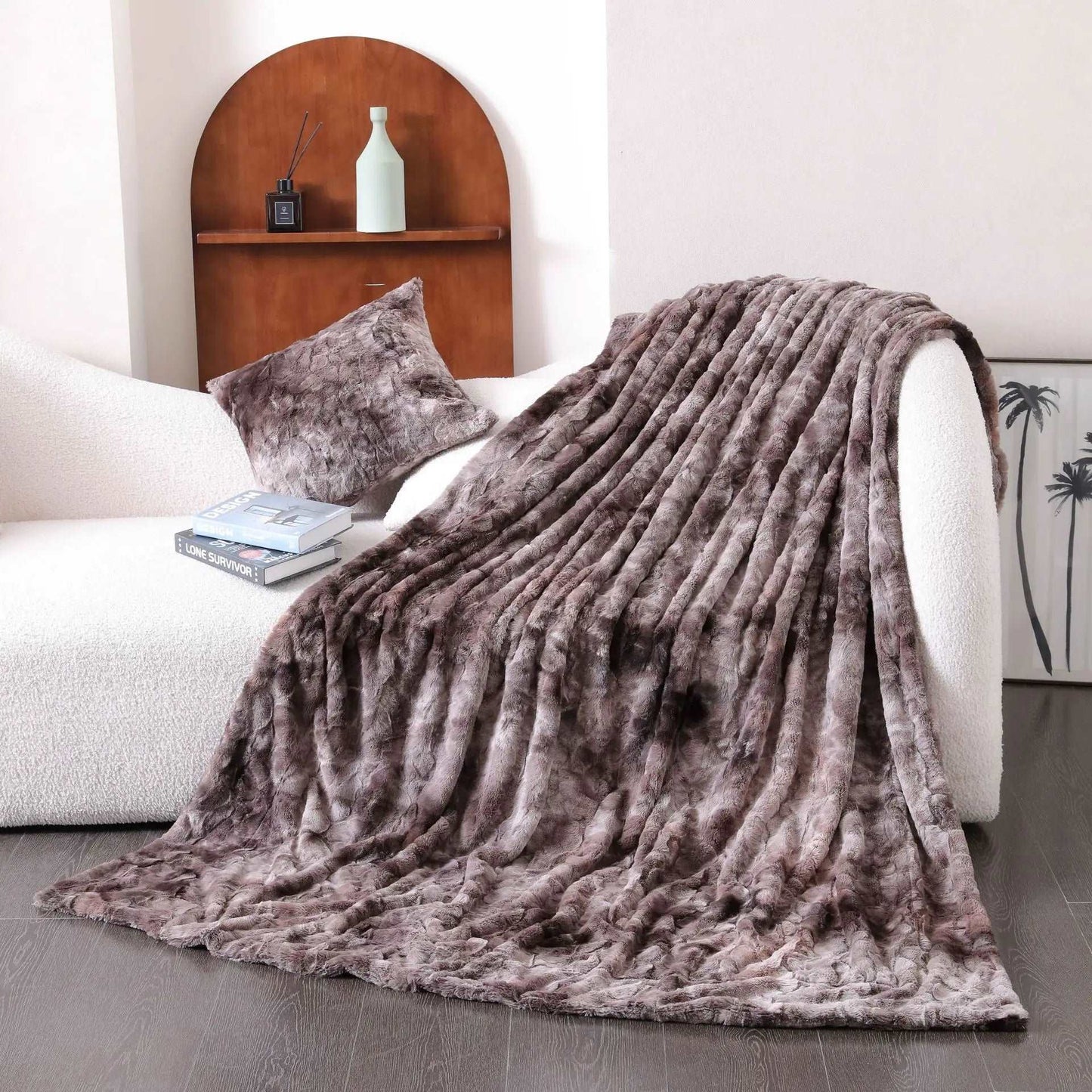 No Shed Luxury Double Layer Fluffy Throw Bedspread - 6 Colours Lilly & Lula