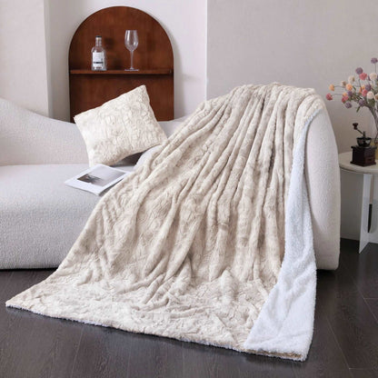 No Shed Luxury Double Layer Fluffy Throw Bedspread - 6 Colours Lilly & Lula