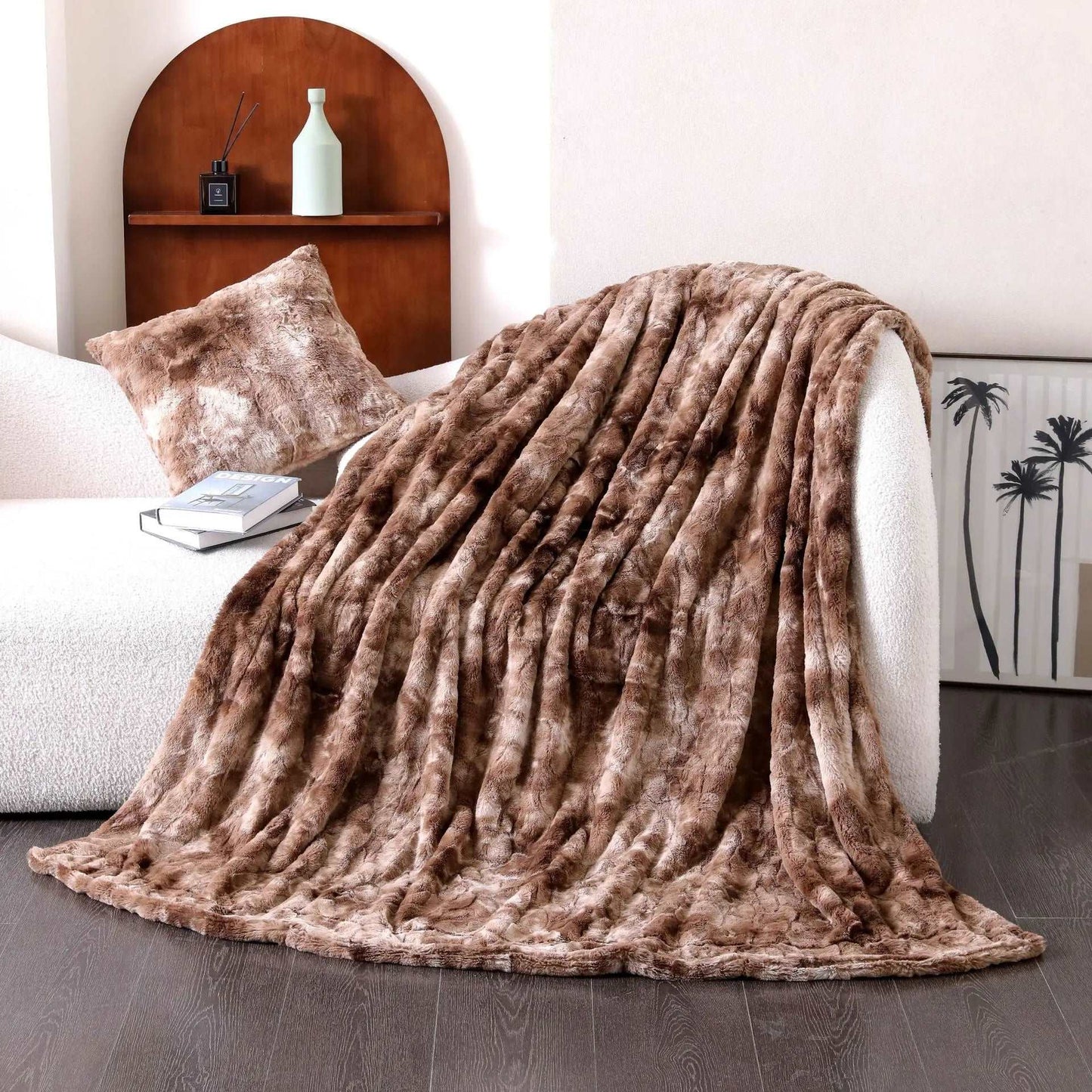 No Shed Luxury Double Layer Fluffy Throw Bedspread - 6 Colours Lilly & Lula