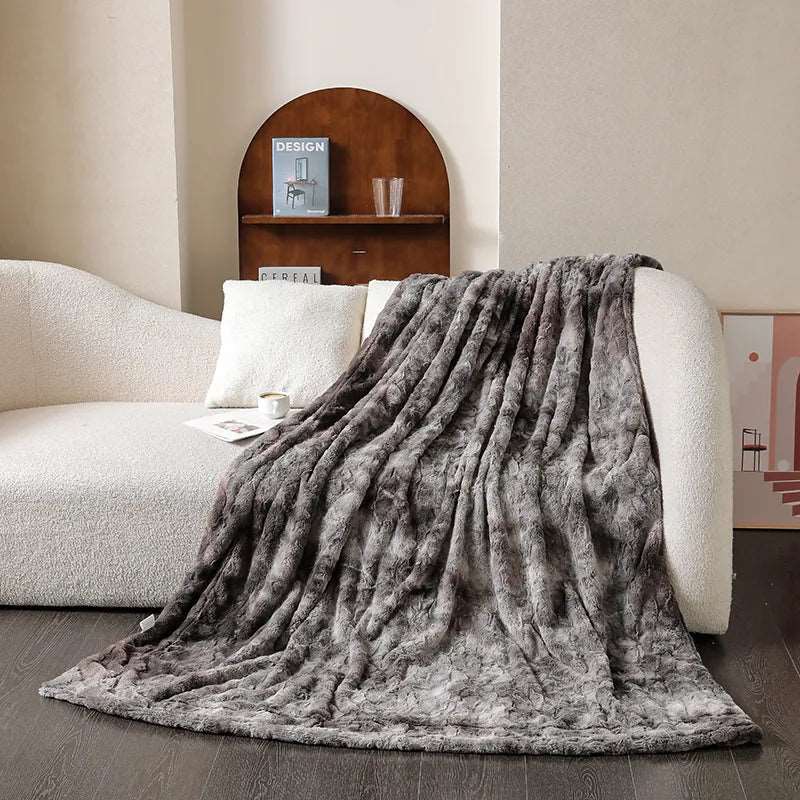 No Shed Luxury Double Layer Fluffy Throw Bedspread - 6 Colours Lilly & Lula