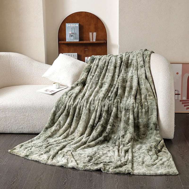 No Shed Luxury Double Layer Fluffy Throw Bedspread - 6 Colours Lilly & Lula