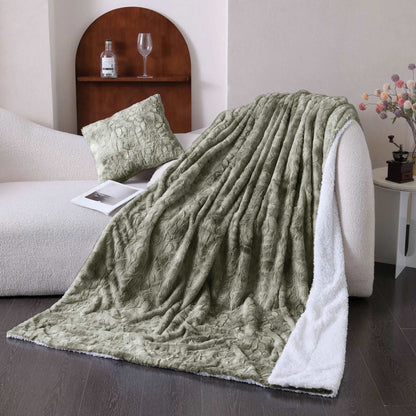 No Shed Luxury Double Layer Fluffy Throw Bedspread - 6 Colours Lilly & Lula