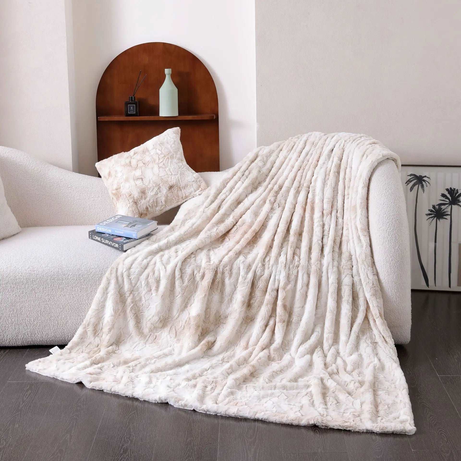 No Shed Luxury Double Layer Fluffy Throw Bedspread - 6 Colours Lilly & Lula