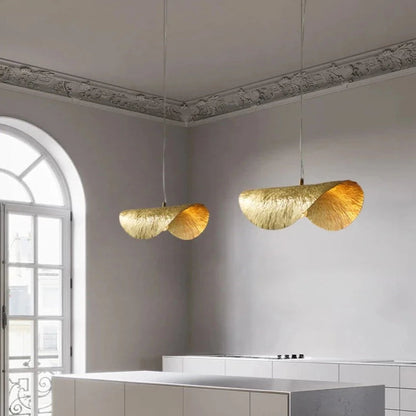 Nordic Lotus Leaf Inspired Copper Chandelier - Gold Lilly & Lula