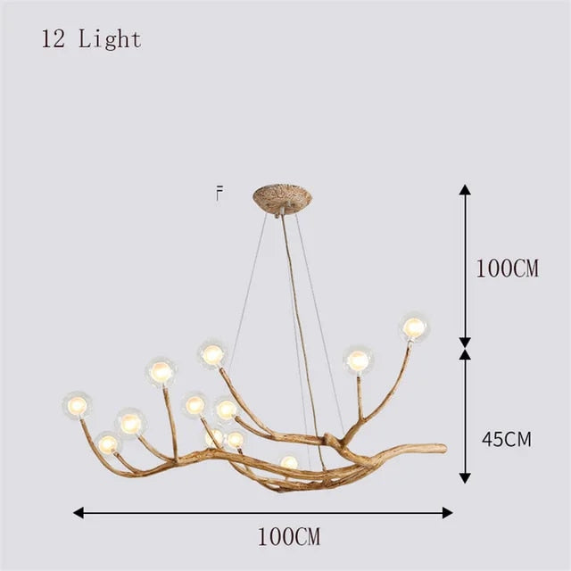 Modern Heritage Tree Branch Chandelier With Glass Bubbles - 4 Sizes