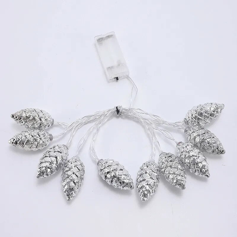 Pine Cone Fairy Christmas String Lights Tree Decoration - Gold & Silver Lilly & Lula