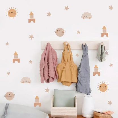 Playful Watercolour Wonders Wall Stickers: Rainbow & Sun Lilly & Lula