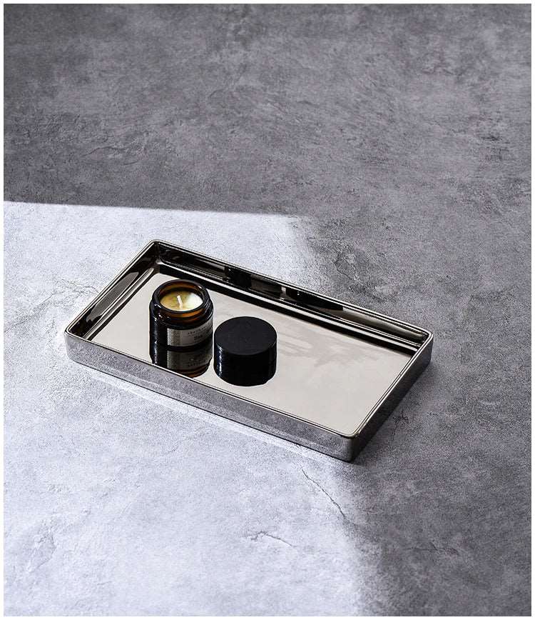 Rectangular Luxury Electroplated Silver Ceramic Tray - 4 Sizes Lilly & Lula