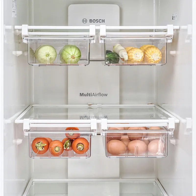 Refrigerator Food Storage Organiser Drawer for Vegetables, Egg, Fruit & Snacks - 2 Styles Lilly & Lula