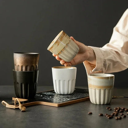 Set of 2, 4 & 6 Premium Stoneware Ceramic Coffee Tumbler Mugs - 5 Colours