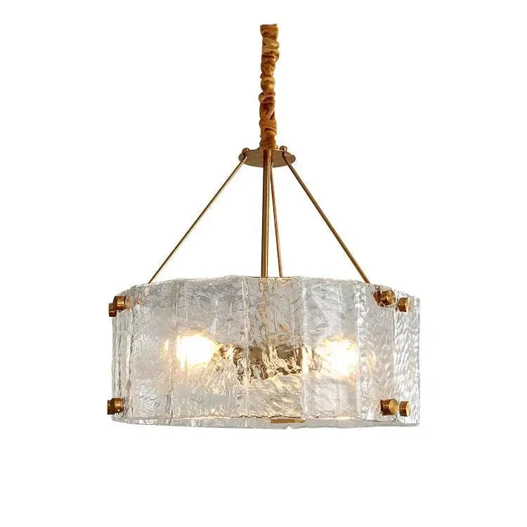 Modern Luxury Chandelier Pendant with Frosted Glass & Gold Details - 3 Sizes