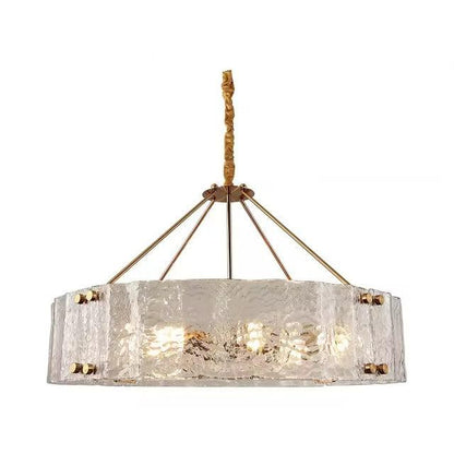 Modern Luxury Chandelier Pendant with Frosted Glass & Gold Details - 3 Sizes