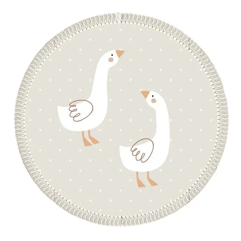 Animal Play Mat Children's Room Round Swan Rug - 3 Sizes