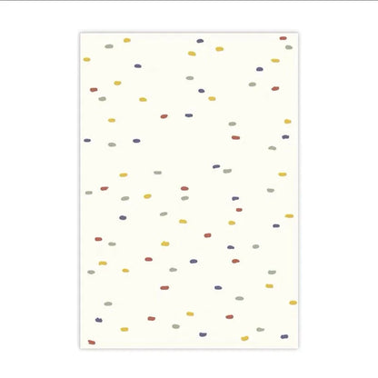 Soft Rectangular White Play Mat For Children's Room with Colourful Dot Detail - 5 Sizes