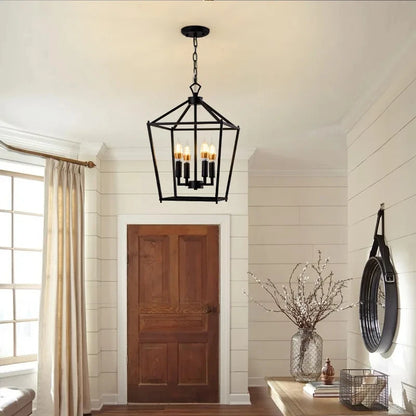 Farmhouse Industrial Hanging Pendant Light - Black, Gold & Silver