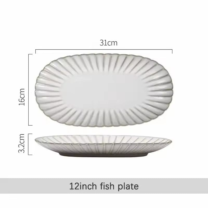 White Scalloped Ceramic Tableware Plates & Bowls - 6 Sizes & Sets