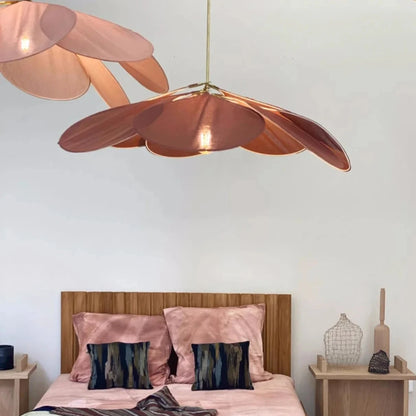 Bohemian Natural Wabi Sabi Petal Linen Pendant Ceiling Light - 6 Colours