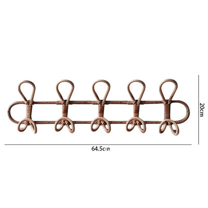 Children's Natural Rattan Wall Hook Organiser - 3 & 5 Hooks