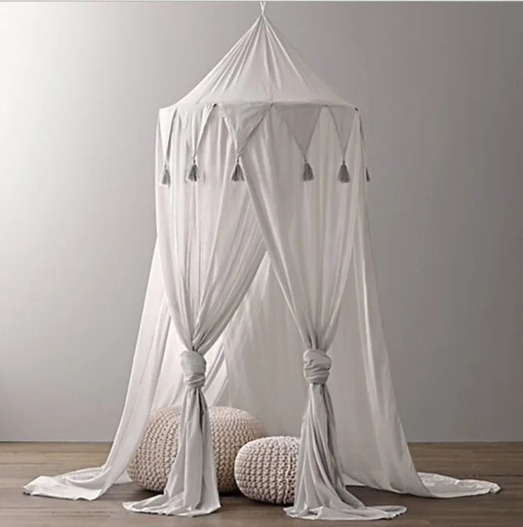 Kids Premium Bed Canopy With Tassel Detail - 3 Colours