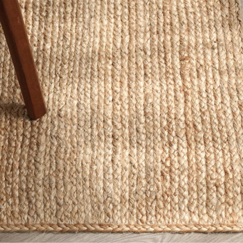 Thick Hand Knitted Brown Rectangular Natural Rustic Jute Rug  - Various Sizes