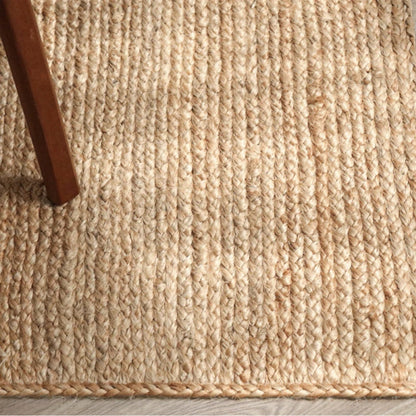 Thick Hand Knitted Brown Rectangular Natural Rustic Jute Rug  - Various Sizes