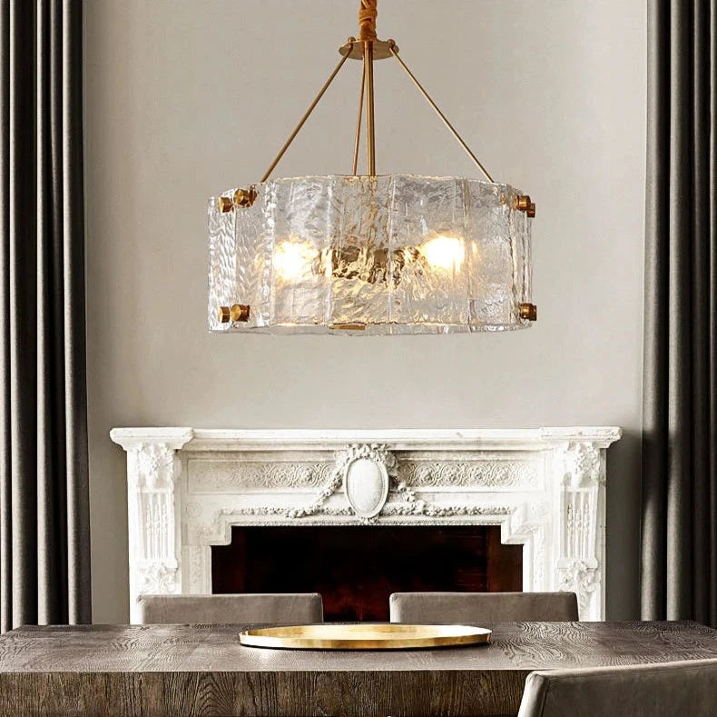 Modern Luxury Chandelier Pendant with Frosted Glass & Gold Details - 3 Sizes