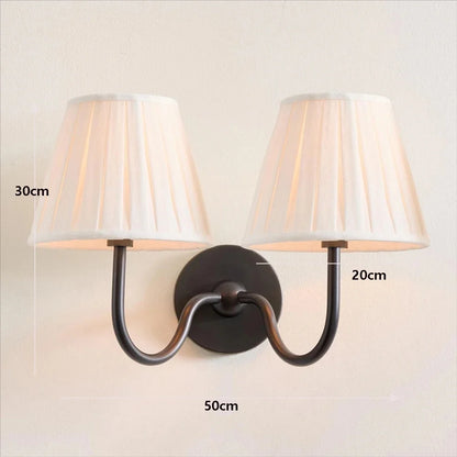 Luxurious French Style Farmhouse Double Wall Light with Linen Shade - 2 Colours