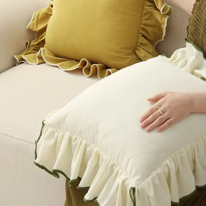 Ruffle Cotton Cushion Cover - 6 Colours