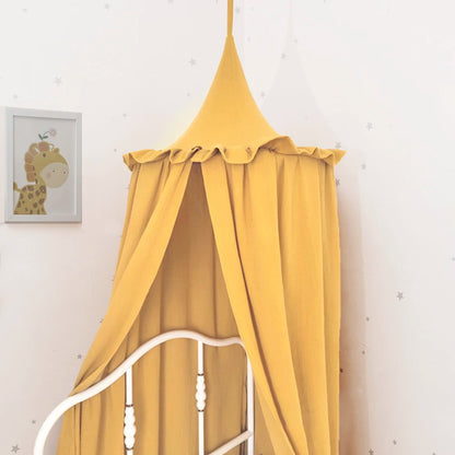 Kids Premium Muslin Bed Canopy With Frill Detail - 7 Colours