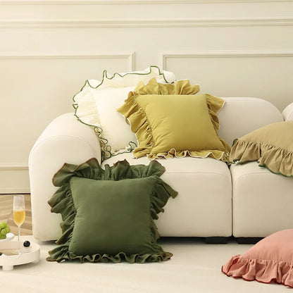 Ruffle Cotton Cushion Cover - 6 Colours