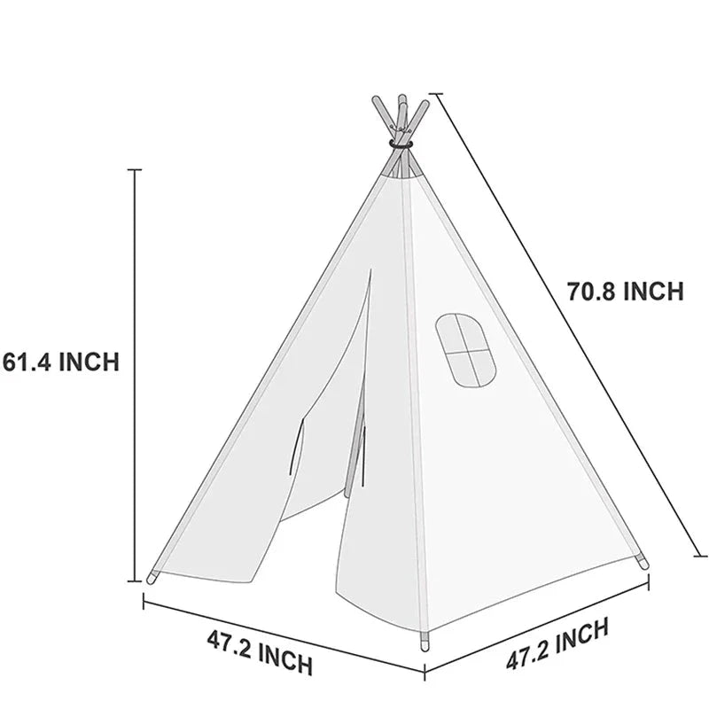 Large Indoor & Outdoor Tipi Play Tent for Children in White