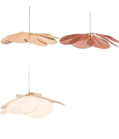 Bohemian Natural Wabi Sabi Petal Linen Pendant Ceiling Light - 6 Colours