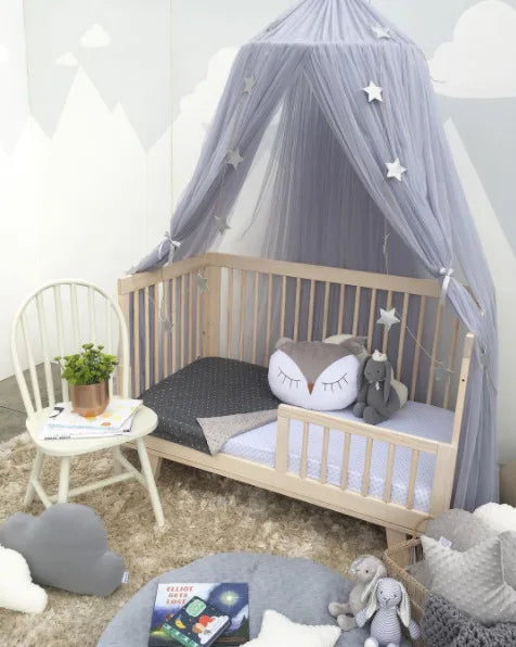 Grey crib canopy online