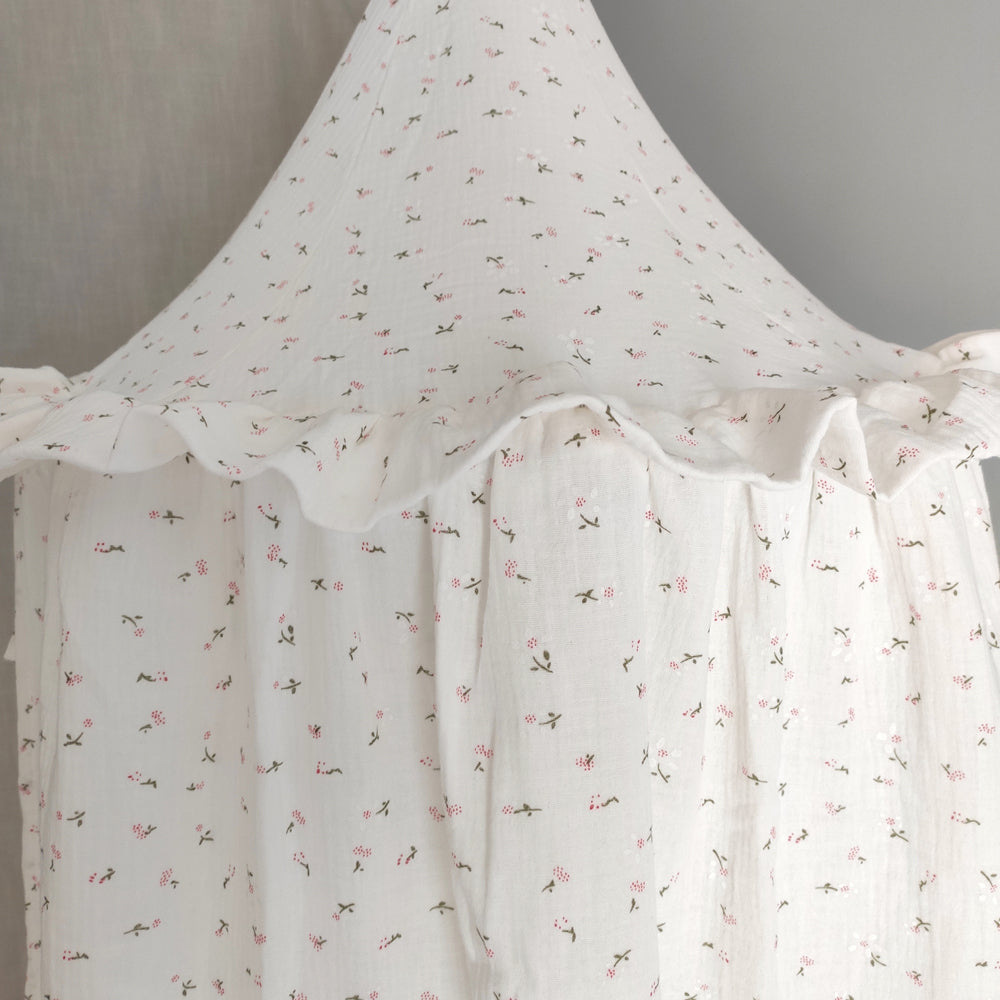 Kids Premium Muslin Bed Canopy With Frill Detail - 8 Colours