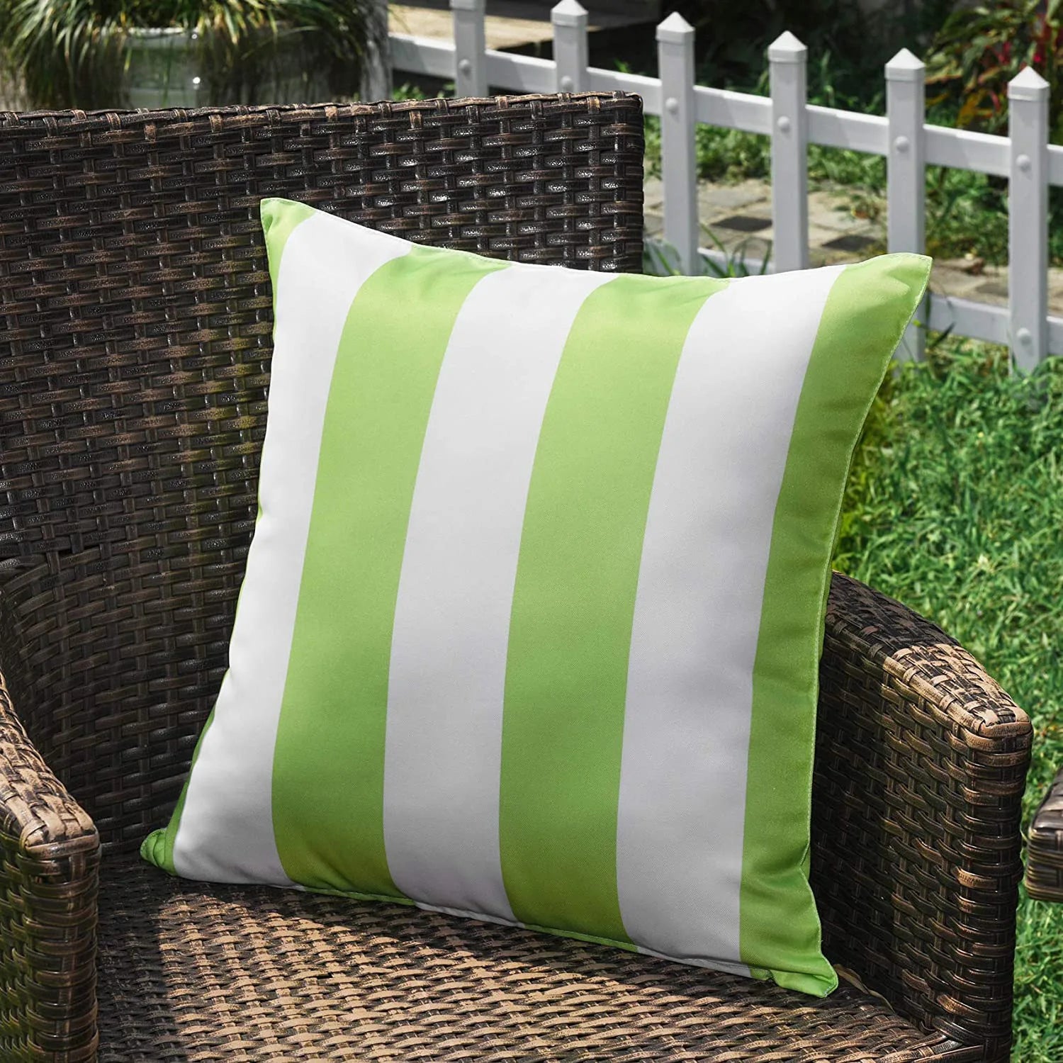 Striped garden cushions hotsell