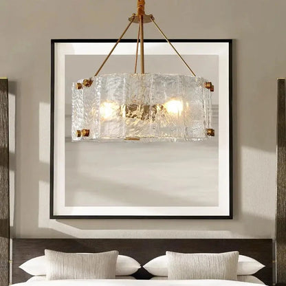 Modern Luxury Chandelier Pendant with Frosted Glass & Gold Details - 3 Sizes