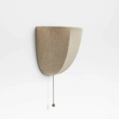 Decorative Shaded Retro Linen Wall Sconce Light with Pull Chain
