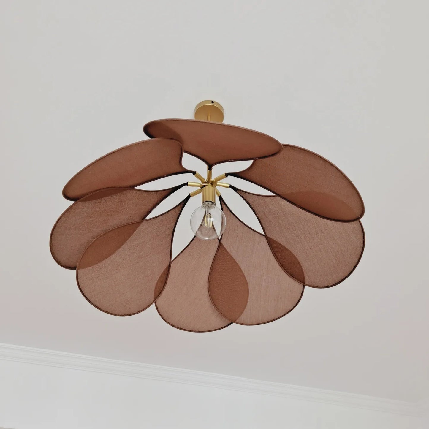 Bohemian Natural Wabi Sabi Petal Linen Pendant Ceiling Light - 6 Colours