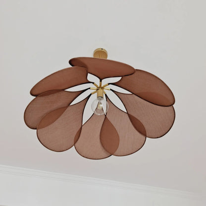 Bohemian Natural Wabi Sabi Petal Linen Pendant Ceiling Light - 6 Colours