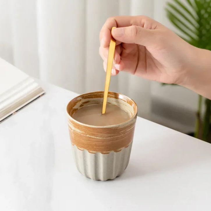 Set of 2, 4 & 6 Premium Stoneware Ceramic Coffee Tumbler Mugs - 5 Colours