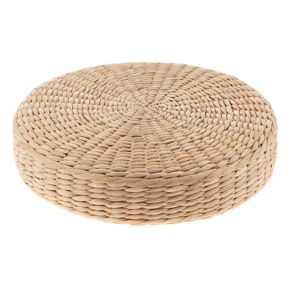 Natural Hand Knitted Round Straw Tatami Sitting Meditation Cushion - 3 Sizes