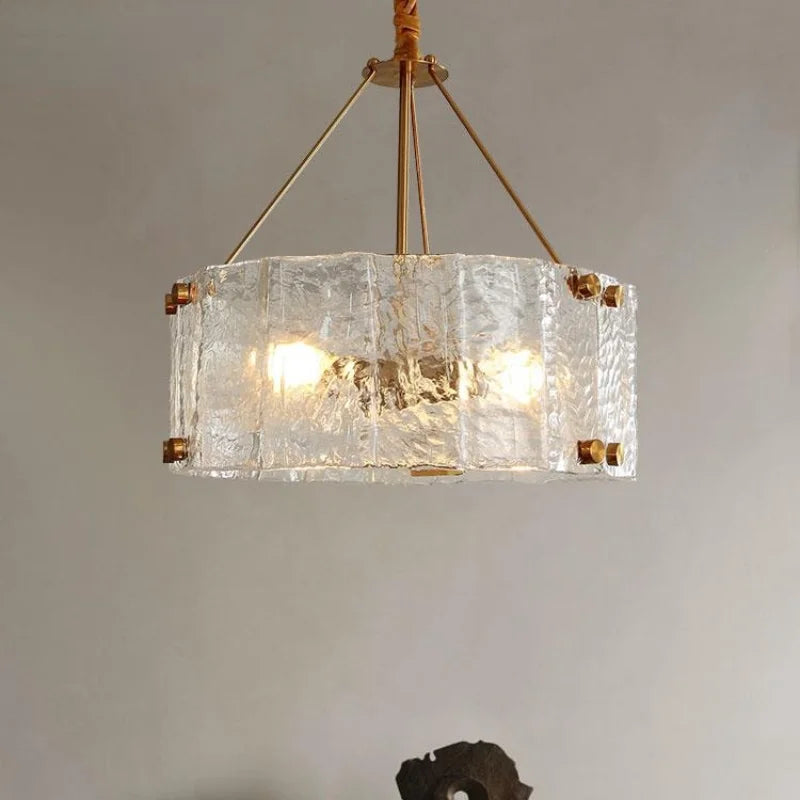 Modern Luxury Chandelier Pendant with Frosted Glass & Gold Details - 3 Sizes