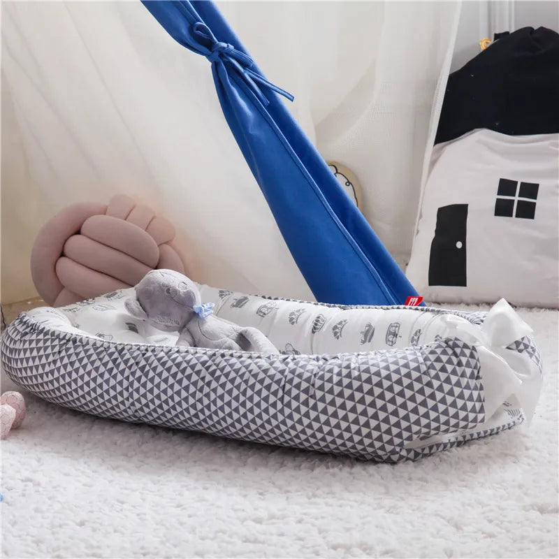 Portable Padded Cotton Lounger Baby Nest Pod with Pillow - 6 Styles